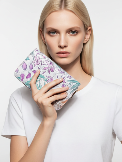 Large Leather Clutch Jardim Botanico 