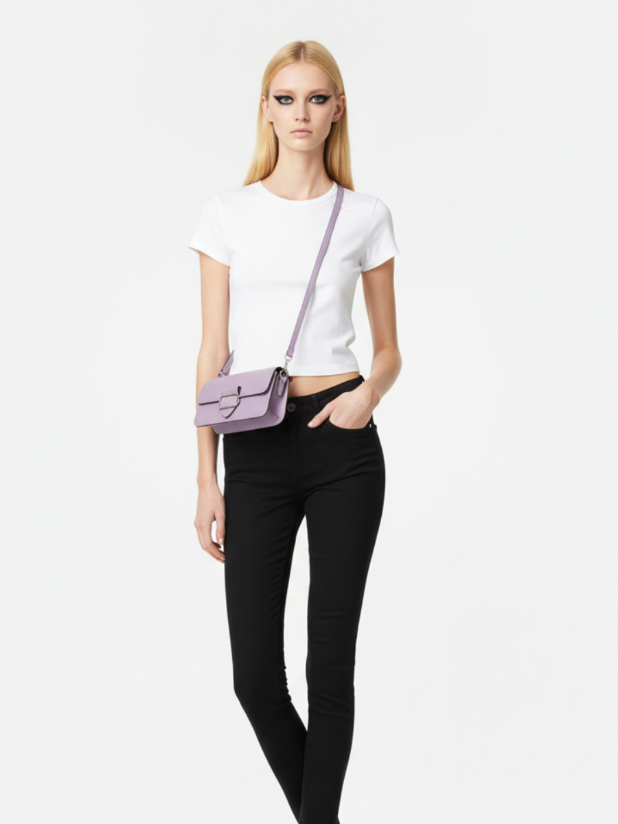 Bolsa Tiracolo Symmetry 26.5 em Couro Roxo Suave