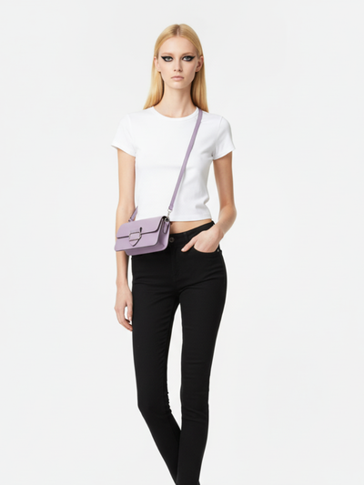 Bolsa Tiracolo Symmetry 26.5 em Couro Roxo Suave