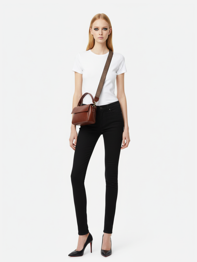 Bolsa Tiracolo Symmetry 27 em Couro Castanho