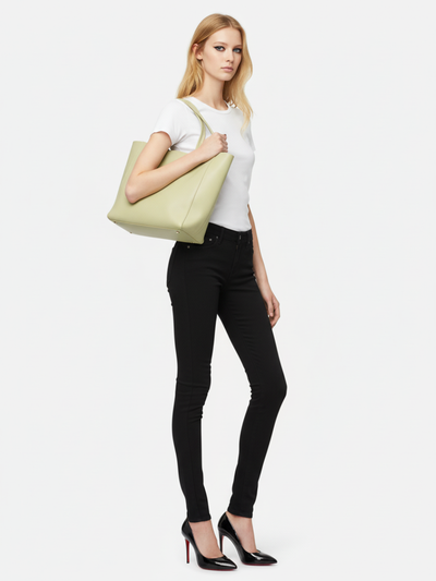 Tote Bag Bongo Média em Couro Menta