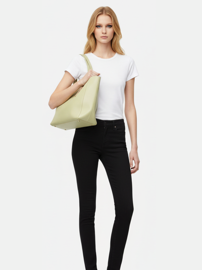 Tote Bag Bongo Média em Couro Menta
