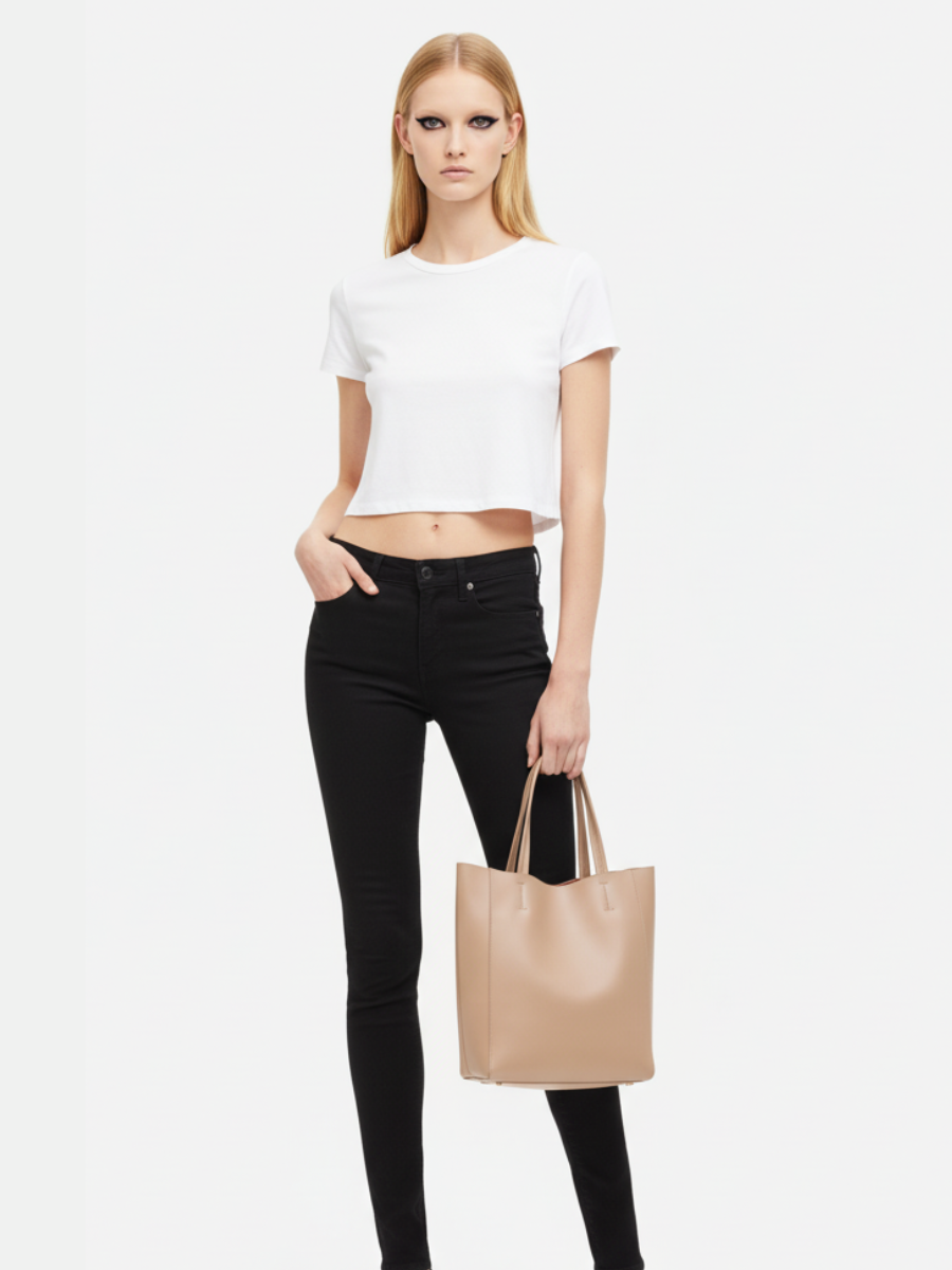 Tote Bag Bongo Pequena em Couro Argila
