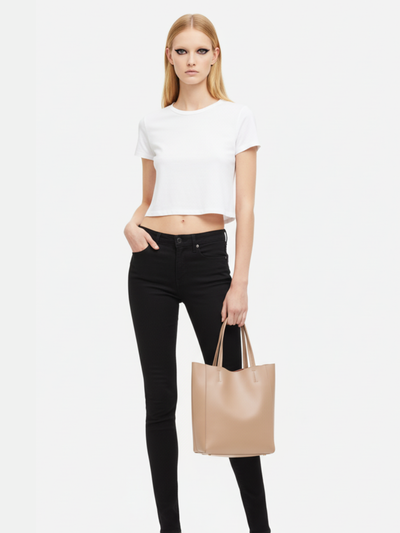 Tote Bag Bongo Pequena em Couro Argila