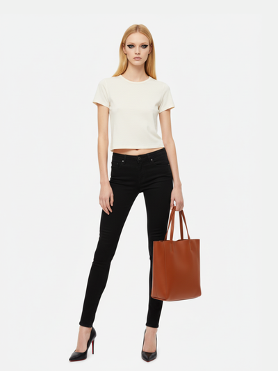 Tote Bag Bongo Pequena em Couro Mink Brown