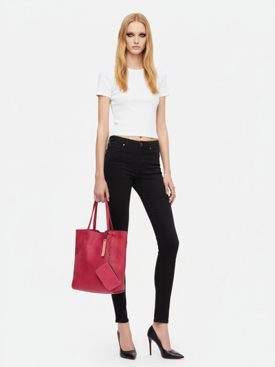 Tote Bag Média Symmetry em Couro Lótus Shock