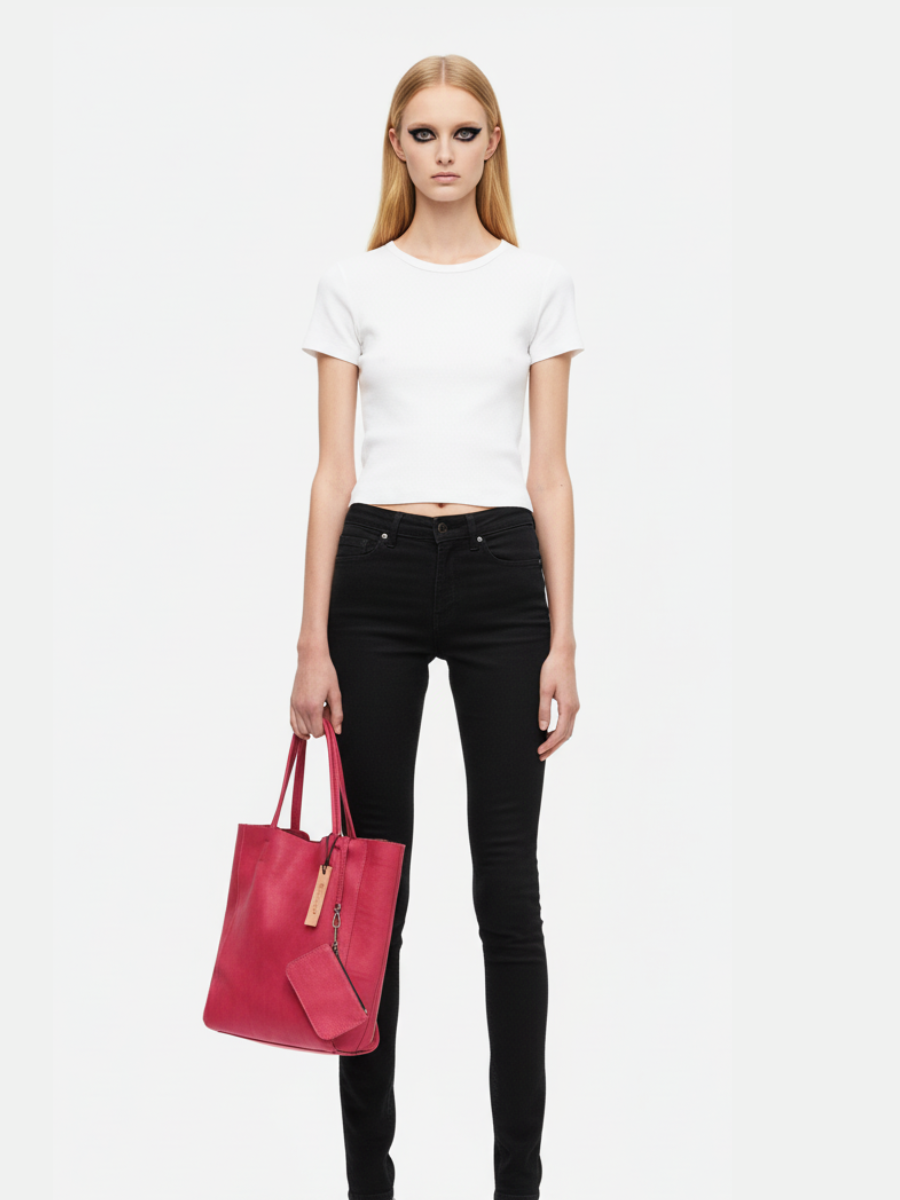 Tote Bag Média Symmetry em Couro Lótus Shock