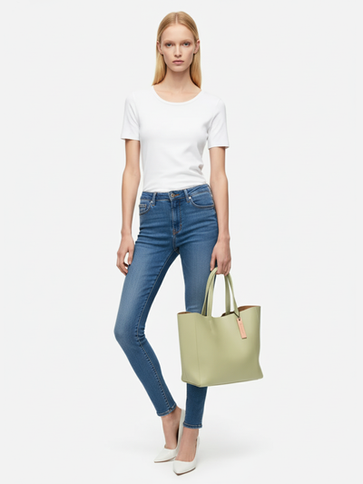 Bongo Medium Tote Bag in Mint Leather 