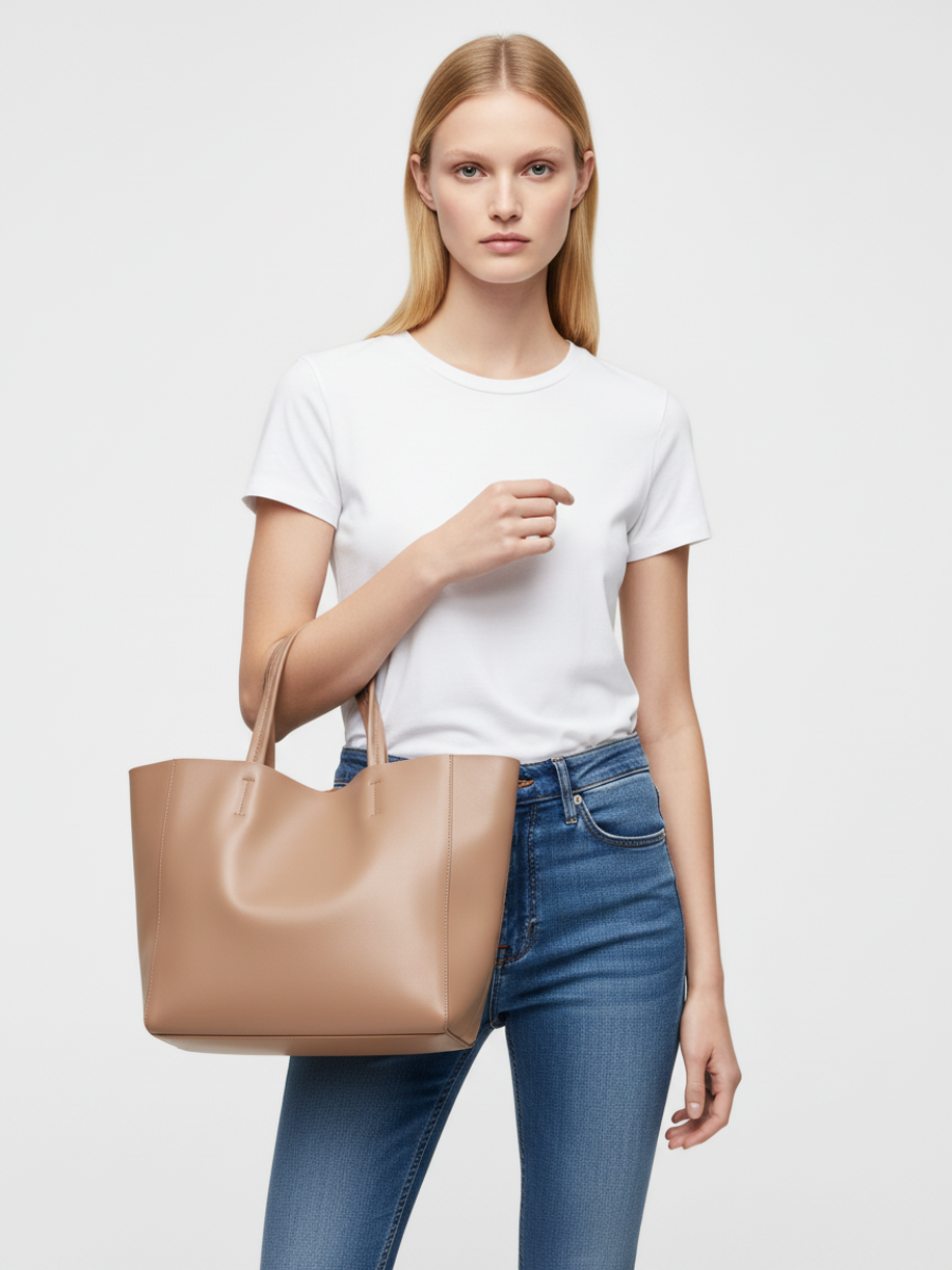 Bongo Medium Tote Bag in Clay Leather 